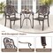 Costway 2/4 PCS Patio Cast Aluminum Chairs Outdoor Metal Armchairs with Ergonomic Curved Seat Red Copper